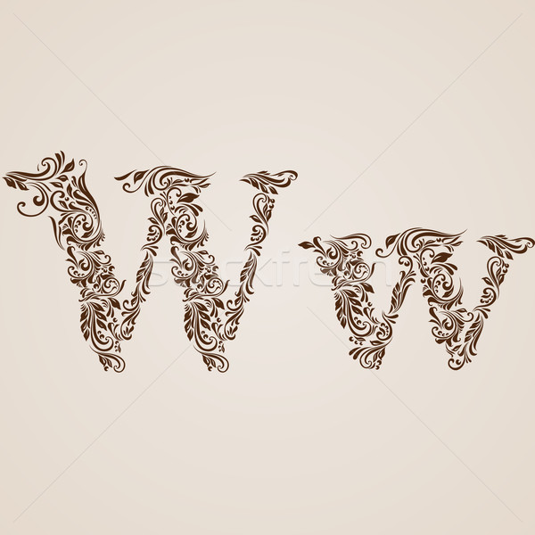 Decorated letter w Stock photo © dvarg