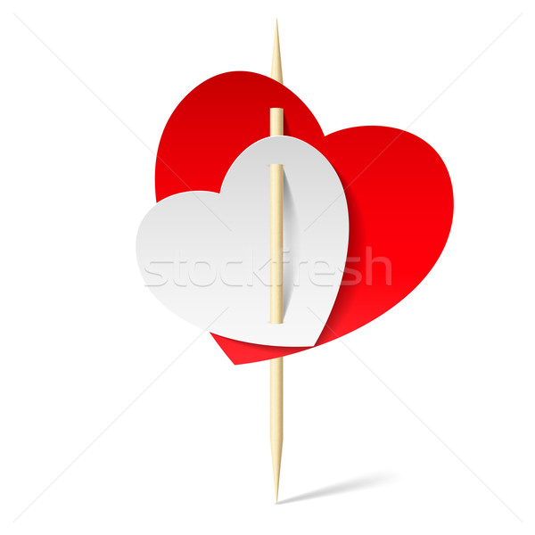 Two paper hearts on toothpick Stock photo © dvarg
