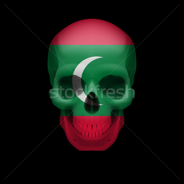 Maldivian flag skull Stock photo © dvarg