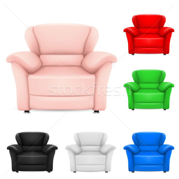 Stock photo: Colored set of stylish chairs