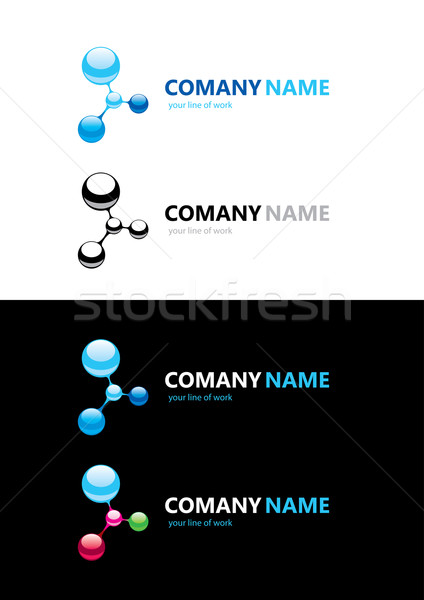 Nanotechnológia logo feketefehér üzlet textúra megbeszélés Stock fotó © dvarg