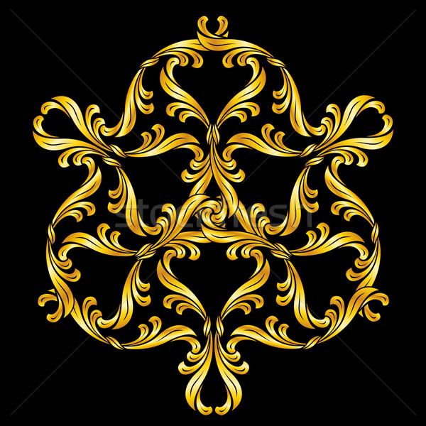Floral padrão dourado preto Foto stock © dvarg