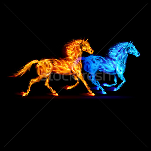 Fire horses. Stock photo © dvarg