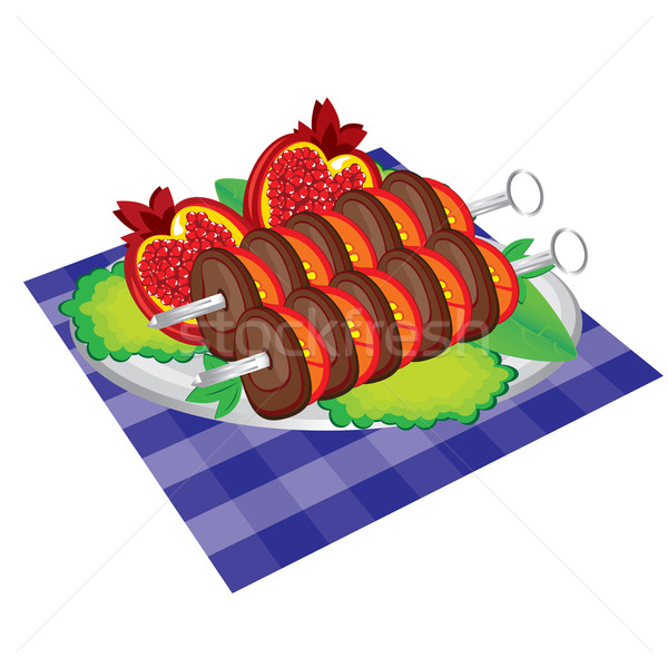 Conjunto apetite carne grelhada legumes isolado branco Foto stock © dvarg