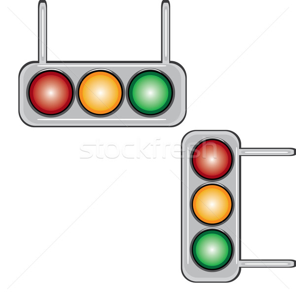 Semafori illustrazione bianco design auto luce Foto d'archivio © dvarg