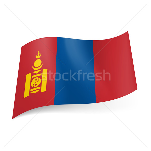 Vlag Mongolië Rood Blauw verticaal Stockfoto © dvarg