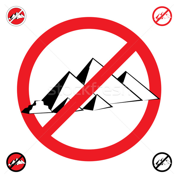 Piramidy symbol stop biały budowy projektu Zdjęcia stock © dvarg
