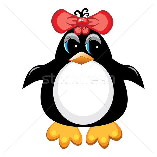 Penguin cartoon bird. Girl. Stock photo © dvarg
