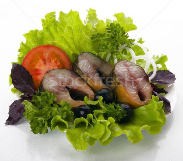 Smoked mackerel with salad Stock photo © dvarg
