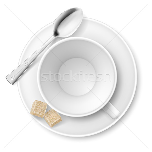 Zdjęcia stock: Kubek · cukru · ilustracja · biały · kawy · czasu
