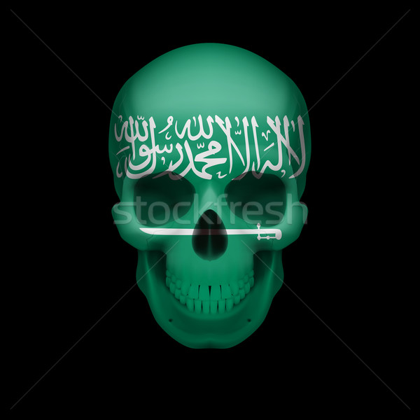 Saudi Arabian flag skull Stock photo © dvarg