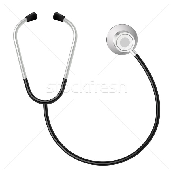 Stetoscop ilustrare alb proiect calculator sănătate Imagine de stoc © dvarg