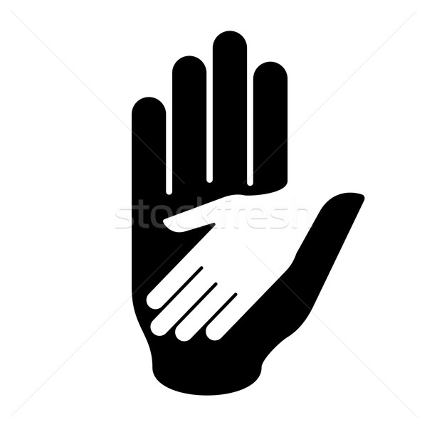 Helpende hand afbeelding hand helpen hulp samenwerking Stockfoto © dvarg