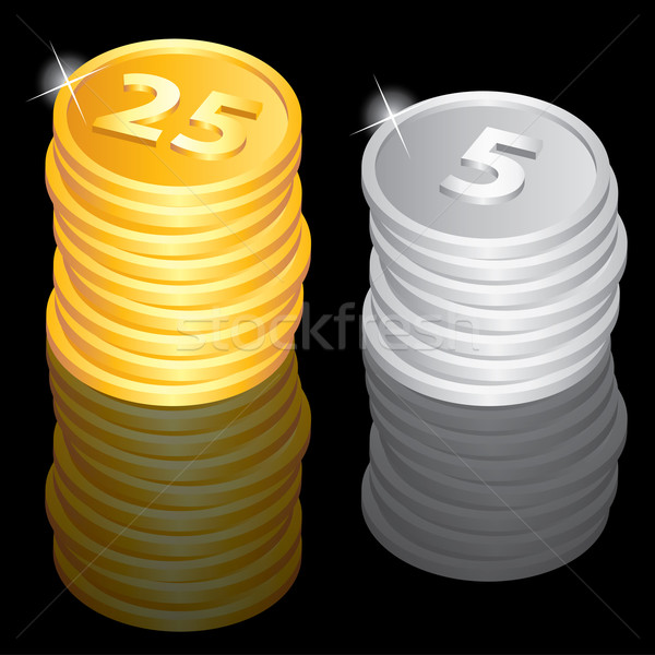 Golden and silver coins Stock photo © dvarg