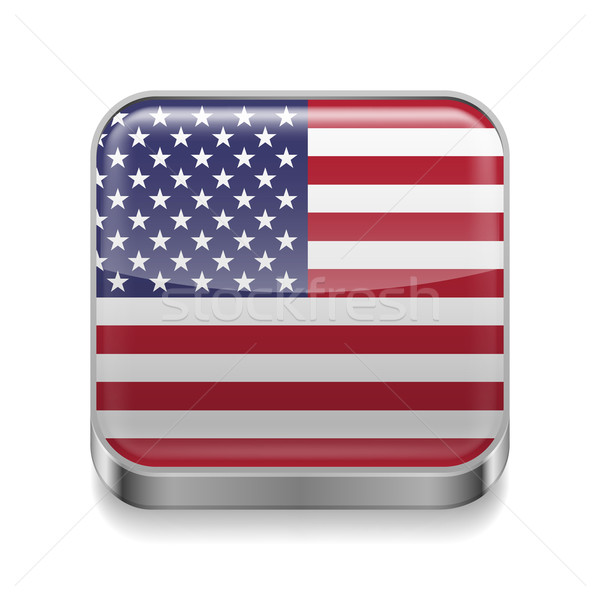 Metal icona USA piazza bandiera americana colori Foto d'archivio © dvarg