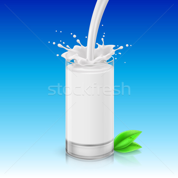 Stockfoto: Organisch · zuivelproduct · melk · glas · spatten