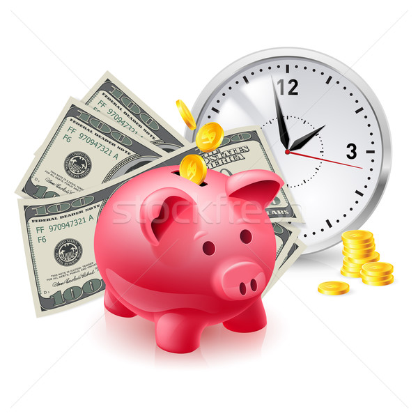 Pig moneybox and money Stock photo © dvarg