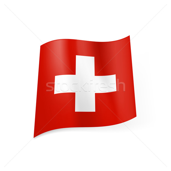 Zászló Svájc fehér kereszt centrum Vörös tér Stock fotó © dvarg
