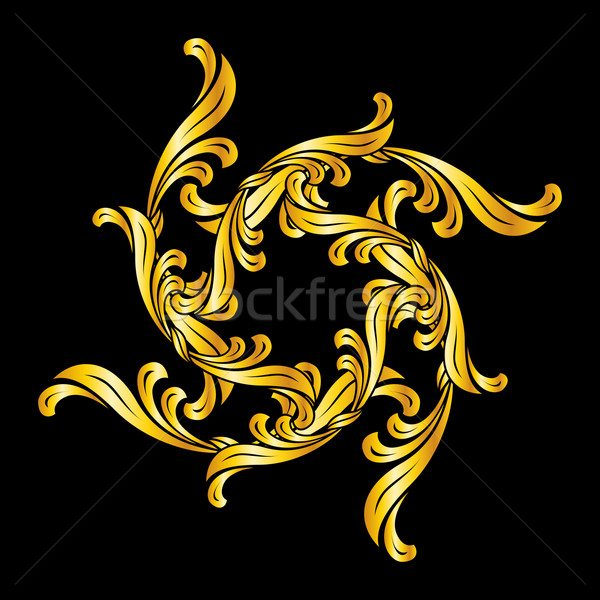 Floral patrón dorado estilo negro Foto stock © dvarg