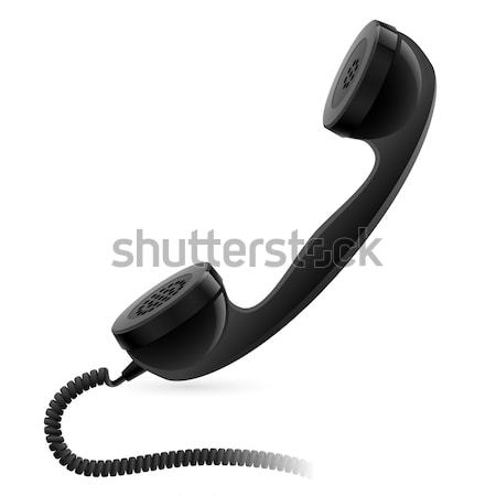 Fekete telefonkagyló illusztráció terv fehér üzlet Stock fotó © dvarg
