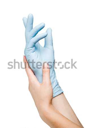 Chirurgisch Handschuh Frau Hand Arbeit Gesundheit Stock foto © dvarg