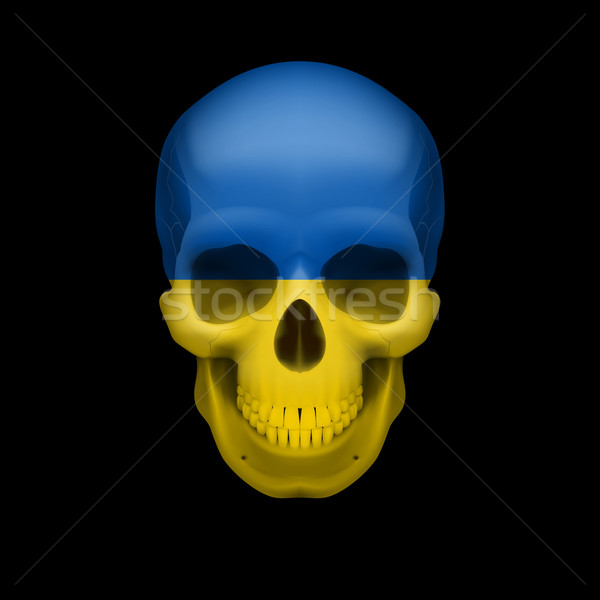 Ukrainian flag skull Stock photo © dvarg