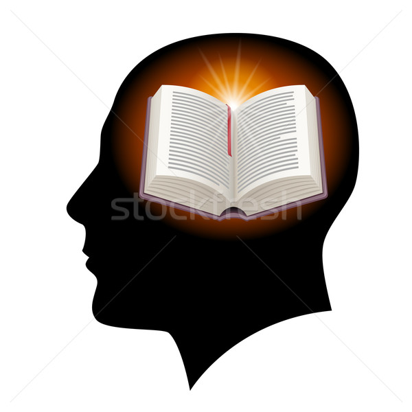 Male head with open book Stock photo © dvarg
