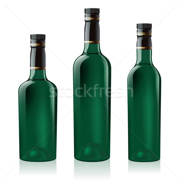 Set grünen Weinflasche Zahl zwei Illustration Stock foto © dvarg