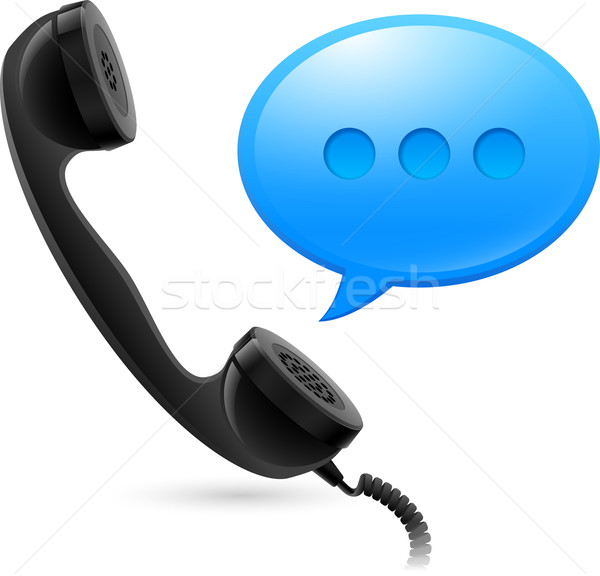 Black Handset and blue speechbox Stock photo © dvarg