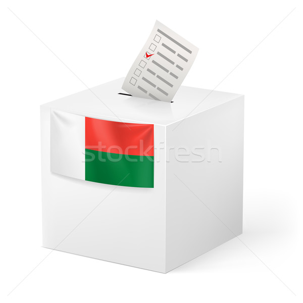 Ballot box with voting paper. Madagascar Stock photo © dvarg