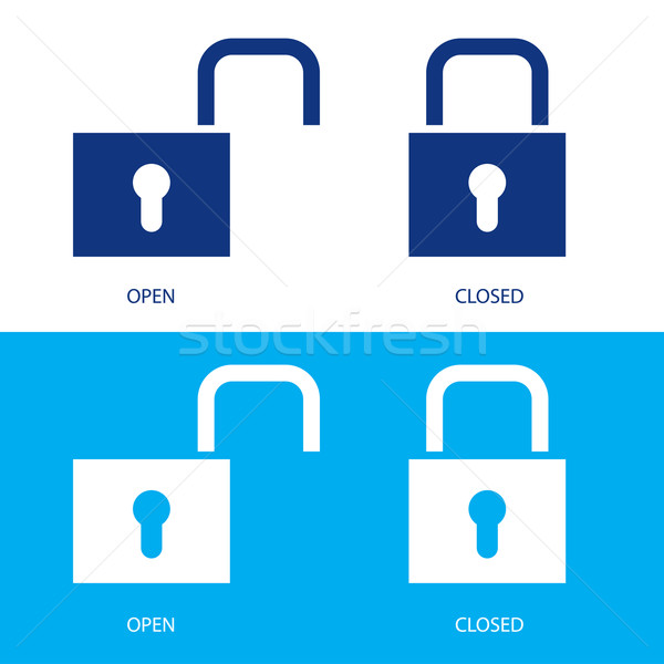 Ouvrir fermé positions illustration ordinateur web Photo stock © dvarg