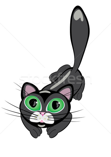 Сток-фото: черный · Cartoon · кошки · белый · глаза
