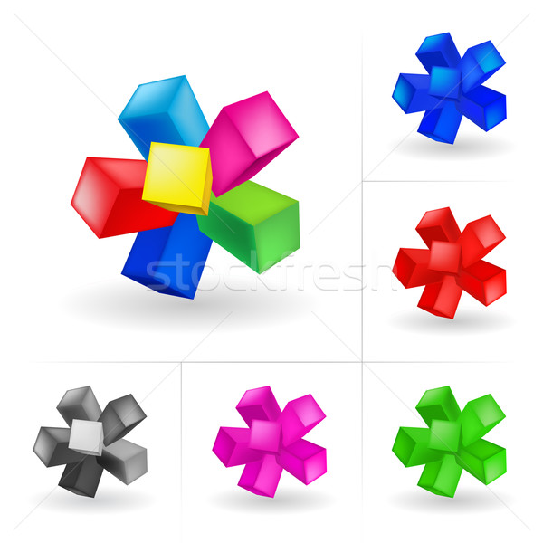 Stock photo: Abstract colored cubes