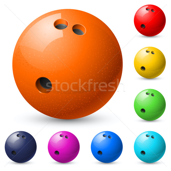 Zestaw bowling ilustracja biały Internetu Zdjęcia stock © dvarg