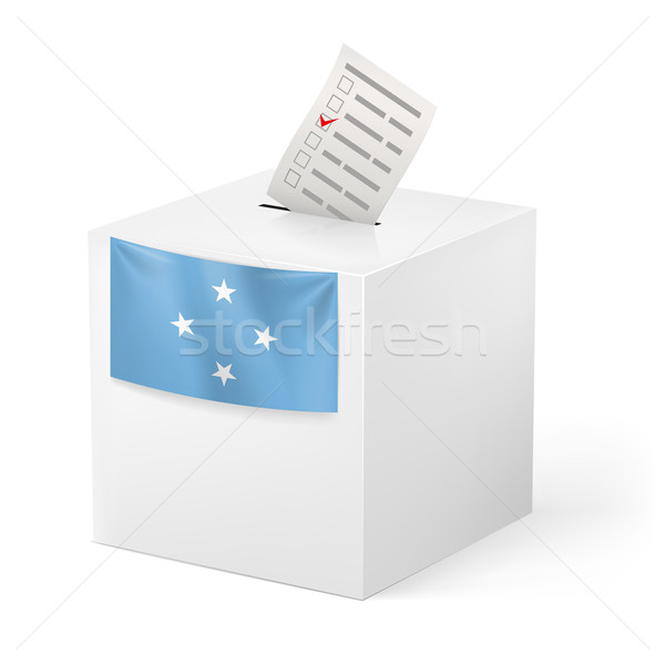 Stock photo: Ballot box with voting paper. Federated States of Micronesia