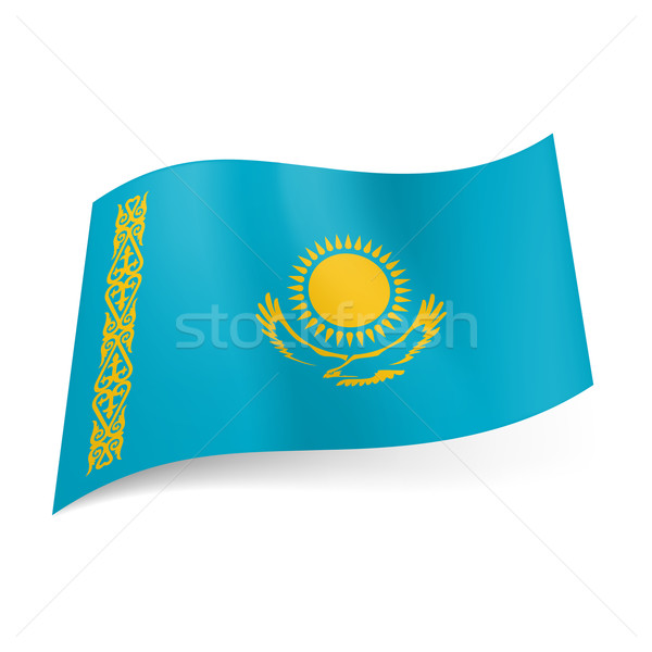 State flag of Kazakhstan. Stock photo © dvarg