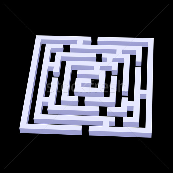 Labyrinth weiß Platz 3D schwarz abstrakten Stock foto © dvarg