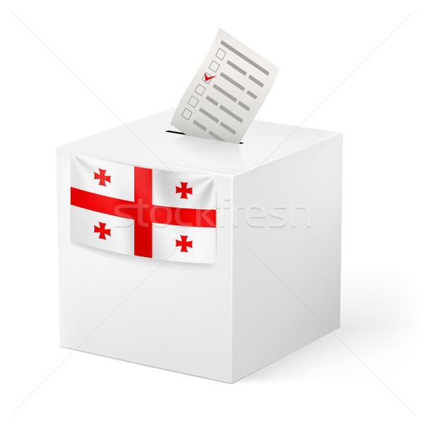 Ballot box with voting paper.  Georgia Stock photo © dvarg