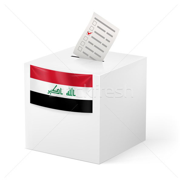Głosowanie polu głosowanie papieru Irak wyborów Zdjęcia stock © dvarg