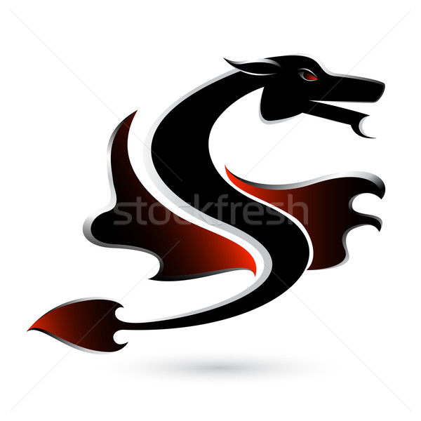 Abstract black dragon Stock photo © dvarg