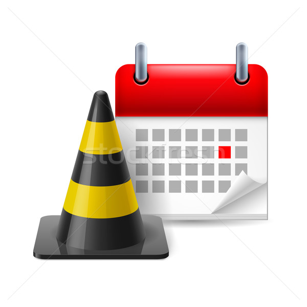 Traffic cone and calendar Stock photo © dvarg