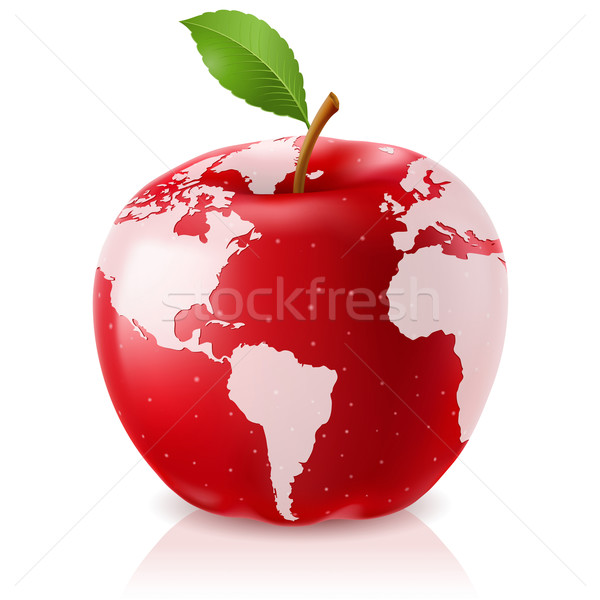 Red Apple World Map Stock photo © dvarg