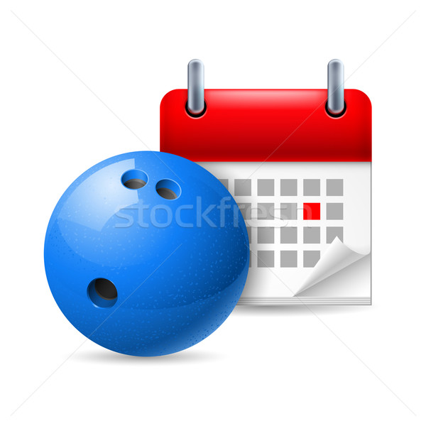 Boule de bowling calendrier icône jour sport événement [[stock_photo]] © dvarg