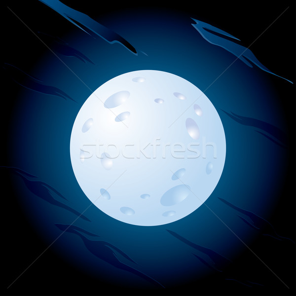 Hold vektor illusztráció rajz telihold éjszaka Stock fotó © dvarg