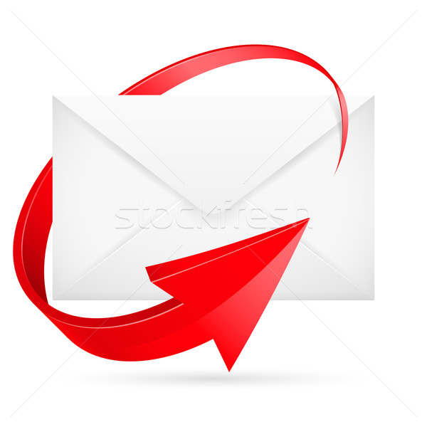 Vector e-mail pijl illustratie ontwerp witte Stockfoto © dvarg