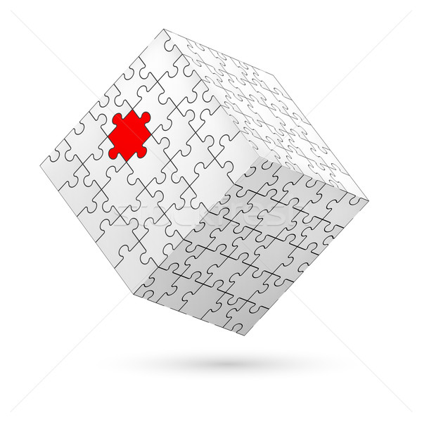 Puzzel kubus witte communie een Rood Stockfoto © dvarg
