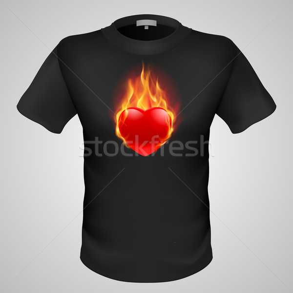 Mannelijke tshirt print zwarte vurig Rood Stockfoto © dvarg