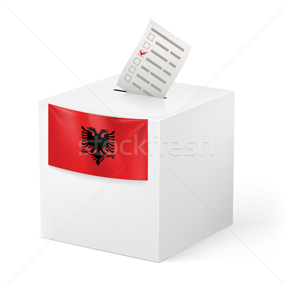 Oylama kutu kâğıt Arnavutluk seçim Stok fotoğraf © dvarg