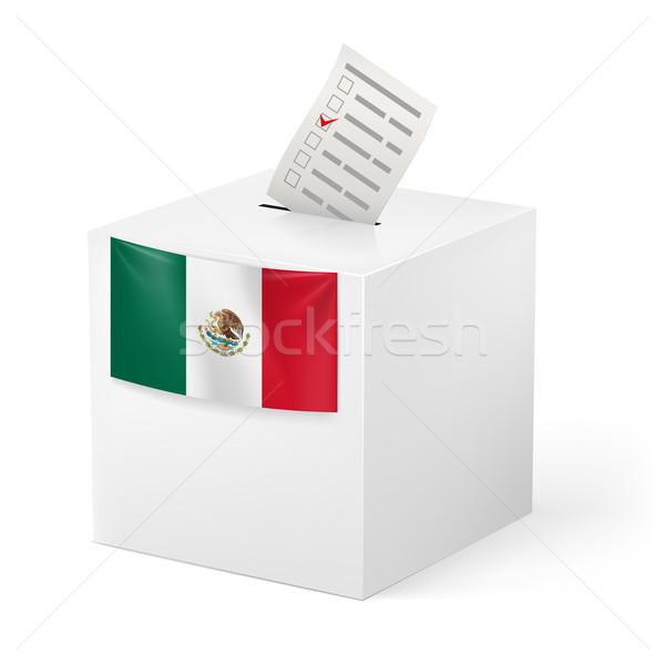 Ballot box with voicing paper. Mexico Stock photo © dvarg