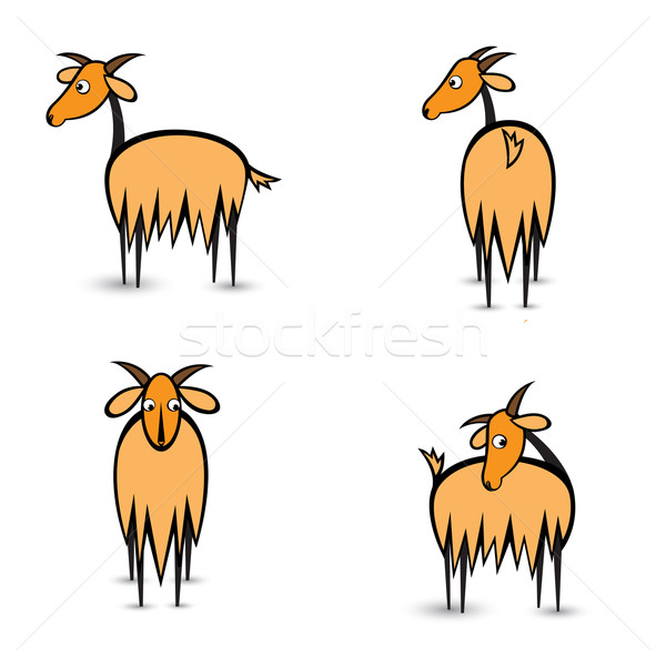 Resumen cuatro cabras diferente posiciones ilustración Foto stock © dvarg
